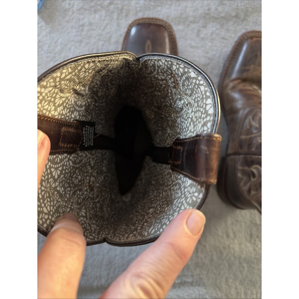 Laredo Women's Brown Leather Square Toe Cowboy Boots 10 Western Cowgirl Country - Picture 6 of 10